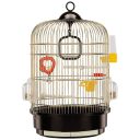 Ferplast (Ферпласт) Cage Regina Antique Brass клетка для канареек и мелких экзотических птиц, 32,5x32,5x49 см (металл цвета латунь)