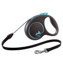 Flexi Black Design M - поводок-рулетка для собак весом до 20 кг, трос, 5 м