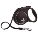 Flexi Black Design M - поводок-рулетка для собак весом до 25 кг, лента, 5 м