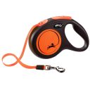 Flexi New Neon M - поводок-рулетка светоотражающая для собак до 25 кг, лента, 5 м