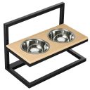 Harley & Cho (Харли энд Чо) Beige Stone Lift + Black миски на подставке с регулируемой высотой для собак