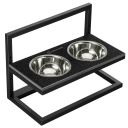 Harley & Cho (Харли энд Чо) Black Stone Lift + Black миски на подставке с регулируемой высотой для собак