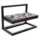 Harley & Cho (Харли энд Чо) Brown Lift Wood + Black миски на подставке c регулируемой высотой для собак
