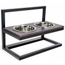 Harley & Cho (Харли энд Чо) Brown Stone Lift + Black миски на подставке с регулируемой высотой для собак