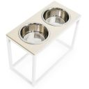 Harley & Cho (Харли энд Чо) Dinner Beige Stone + White миски на подставке для собак