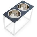 Harley & Cho (Харли энд Чо) Dinner Black Stone + White миски на подставке для собак