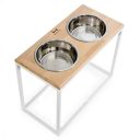 Harley & Cho (Харли энд Чо) Dinner Natural wood + White миски на подставке для собак