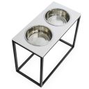 Harley & Cho (Харли энд Чо) Dinner White Stone + Black миски на подставке для собак