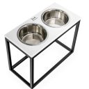 Harley & Cho (Харли энд Чо) Dinner White wood + Black миски на подставке для собак