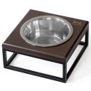 Harley & Cho (Харли энд Чо) Lunch Bar Brown wood + Black одинарная миска на подставке для кошек и собак