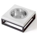 Harley & Cho (Харли энд Чо) Lunch Bar White wood + Black одинарная миска на подставке для кошек и собак