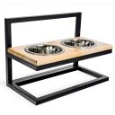 Harley & Cho (Харли энд Чо) Natural Lift Wood + Black миски на подставке c регулируемой высотой для собак