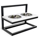Harley & Cho (Харли энд Чо) White Lift Wood + Black миски на подставке c регулируемой высотой для собак