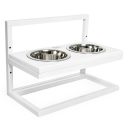 Harley & Cho (Харли энд Чо) White Lift Wood + White миски на подставке c регулируемой высотой для собак