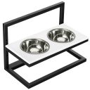 Harley & Cho (Харли энд Чо) White Stone Lift + Black миски на подставке с регулируемой высотой для собак
