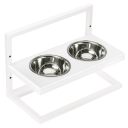 Harley & Cho (Харли энд Чо) White Stone Lift + White миски на подставке с регулируемой высотой для собак