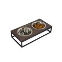 Harley & Cho (Харли энд Чо) Lunch Bar Brown Stone + Black Миска двойная на подставке для кошек и собак