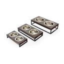 Harley & Cho (Харли энд Чо) Lunch Bar Brown Wood + Black Миска двойная на подставке для кошек и собак