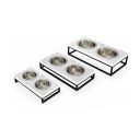 Harley & Cho (Харли энд Чо) Lunch Bar White Wood + Black Миска двойная на подставке для кошек и собак