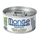 Monge (Монж) Monoprotein Solo Pollo Con Piselli - Влажный корм для кошек, мясные хлопья курица с горошком