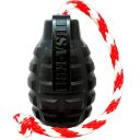 SodaPup (Сода Пап) USA-K9 Grenade Reward Toy – Жевательная игрушка-диспенсер для лакомств Граната с канатом из суперпрочного материала для собак, черная