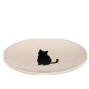 Trixie (Трикси) - Миска керамическая для котов и кошек плоская белая с кошкой 18 х 15 см