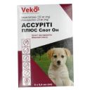 Veko (Веко) Ассурити Плюс Спот Он - Противпаразитарное средство от внутренних и внешних паразитов для собак до 4 кг (6 х 0,4 мл)