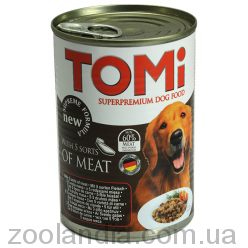 TOMi 5 kinds of meat 5 ТОМІ ВИДІВ М'ЯСА супер преміум корм, консерви для собак, банку