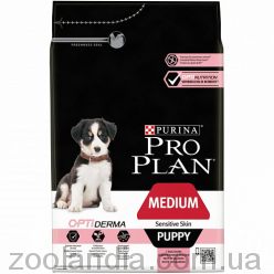Purina Pro Plan (Про план) PUPPY MEDIUM Sensitive Skin OPTIDERMA - корм для щенков средних пород с лососем и рисом 12 кг