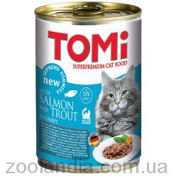 TOMi (Томі) salmon trout ЛОСОСЬ ФОРЕЛЬ консерви для котів, вологий корм