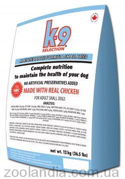 K9 Selection Small Breed Maintenance - сухой корм для собак мелких пород