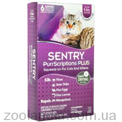 SENTRY ПУРРСКРИПШНС (PurrScriptions) капли от блох и клещей для кошек от 2,2 кг (1,4мл)