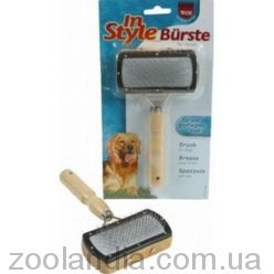 Trixie(Трикси) - ТХ-2300 Щетка-пуходерка для собак с деревянной ручкой,10х18см.