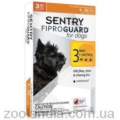 Sentry (Сентри) Fiproguard - Капли от блох, клещей и вшей для собак до 10 кг, 0,67 мл