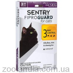 Sentry (Сентри) FiproGuard - Капли от блох, клещей, вшей для котов и котят,0.5 мл (1 пипетка)
