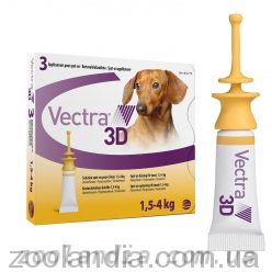 Ceva (Сева) VECTRA 3D (Вектра 3D) Капли от блох и клещей для собак 1,5 - 4 кг 0,8 мл 1 пипетка