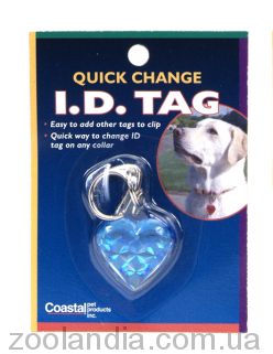 Coastal ID Tag Heart медальйон для адреси нашийник світловідбиваючий