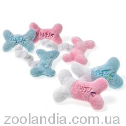 Flamingo Puppy Mini Bones Фламинго Паппи Мини Бонз игрушка для собак, 2 плюшевые косточки с пищалками на резинке