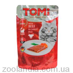 Tomi (Томи) Beef in carrot jelly - Влажный корм для кошек (говядина в морковном желе), пауч