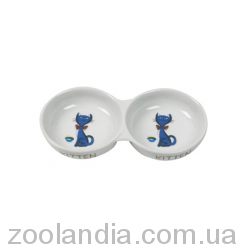 Karlie-Flamingo (Карли-Фламинго) Porcelain Double двойная миска для кошек с рисунком, керамика