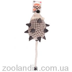 Flamingo Hedgehog Plush Фламинго Ежик с веревочным хвостом игрушка для собак, с пищалкой