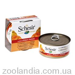 Schesir (Шезир) Курка з Папаєю (Chicken Papaya) вологий корм консерви для собак, банку