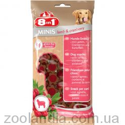 8in1 (8в1) Minis Lamb & Cranberry - Лакомство для собак ягненок/клюква