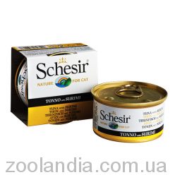 Schesir (Шезир) Тунец с Сурими (Cat Tuna Surimi) влажный корм консервы для кошек, банка