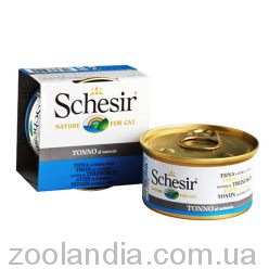 Schesir (Шезир) Тунец в собственном соку (Tuna Natural Style) влажный корм консервы для кошек, банка