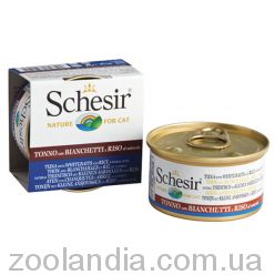 Schesir (Шезир) Тунец с Анчоусами И Рисом (Tuna Whitebait Rice) влажный корм консервы для кошек, банка