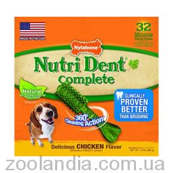 Nylabone Nutri Dent Chicken Medium НІЛАБОН НУТРІ ДЕНТ ЧІКЕН жувальні ласощі для чищення зубів для собак до 16 кг, смак курки