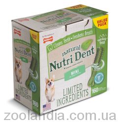 Nylabone Nutri Dent Natural НИЛАБОН НУТРИ ДЕНТ натуральное жевательное лакомство для чистки зубов для собак с люцерной, для собак весом 2 - 4,5 кг