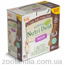 Nylabone Nutri Dent Natural НИЛАБОН НУТРИ ДЕНТ натуральное жевательное лакомство для чистки зубов для собак филе миньйон, до 14 кг