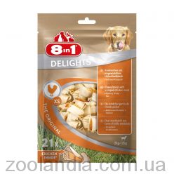 8in1 (8в1) Delights Bones Bag XS - Косточки для чистки зубов с мясом курицы для собак мелких пород
